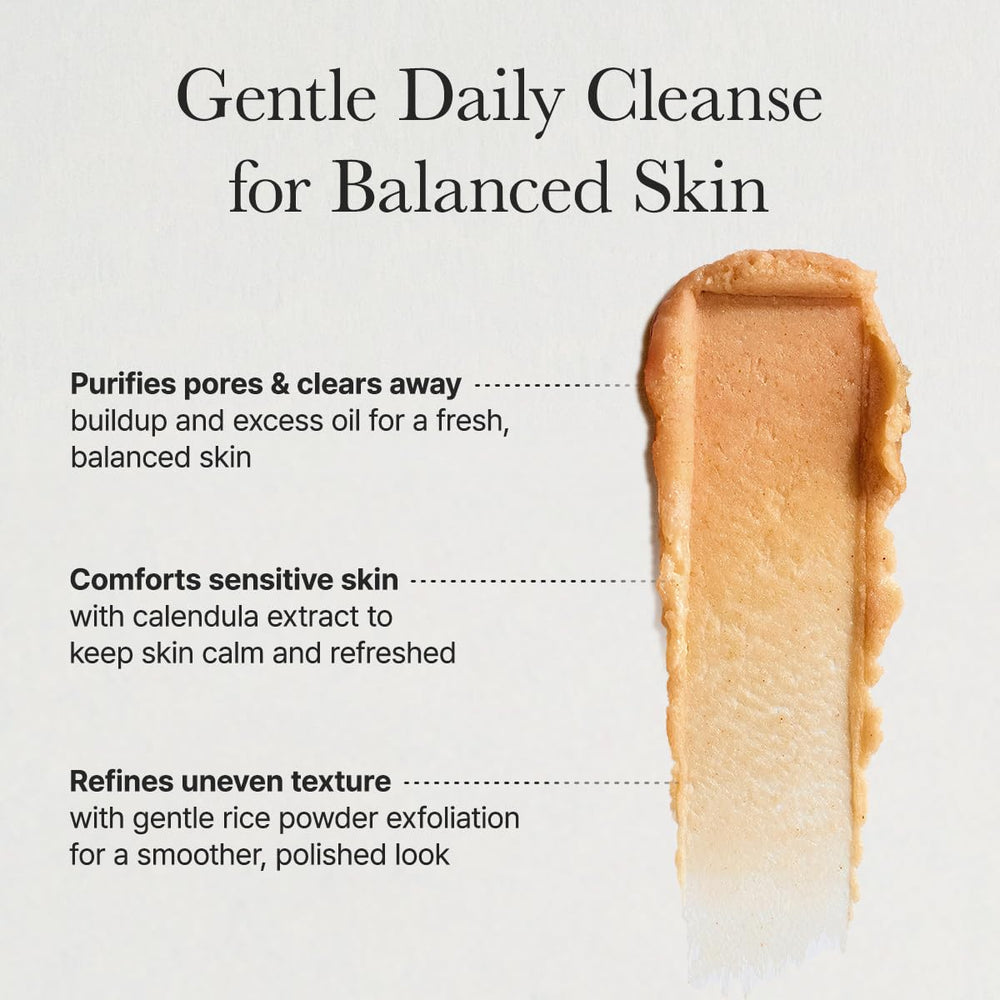 Arencia Calendula Riz Mochi – soin visage quotidien pour peau sensible et équilibrée.