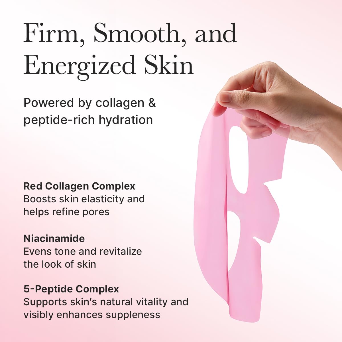 Masque hydrogel ARENCIA, formulation nourrissante qui adhère à la peau.