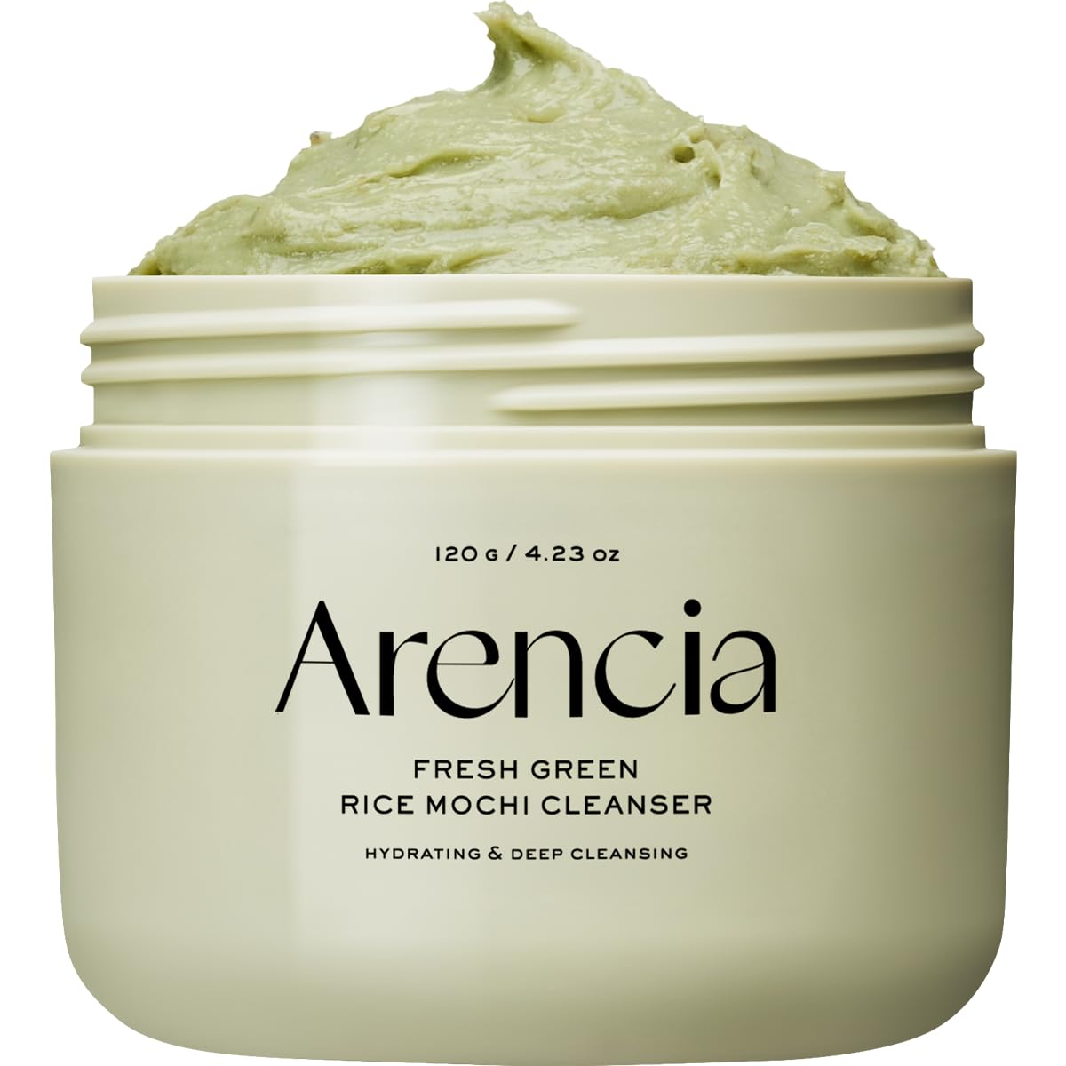 ARENCIA nettoyant visage riz mochi en flacon pompe; nettoyage en douceur qui préserve l'hydratation.