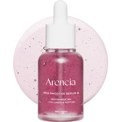 Sérum Arencia Rouge-Collagen Bouteille-Pompe: lift léger et peau plus ferme.