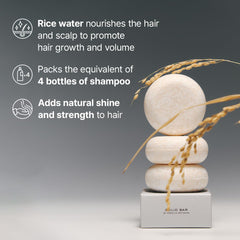 ARENCIA texture crèmeuse de la barre shampoing riz, sensation douce.