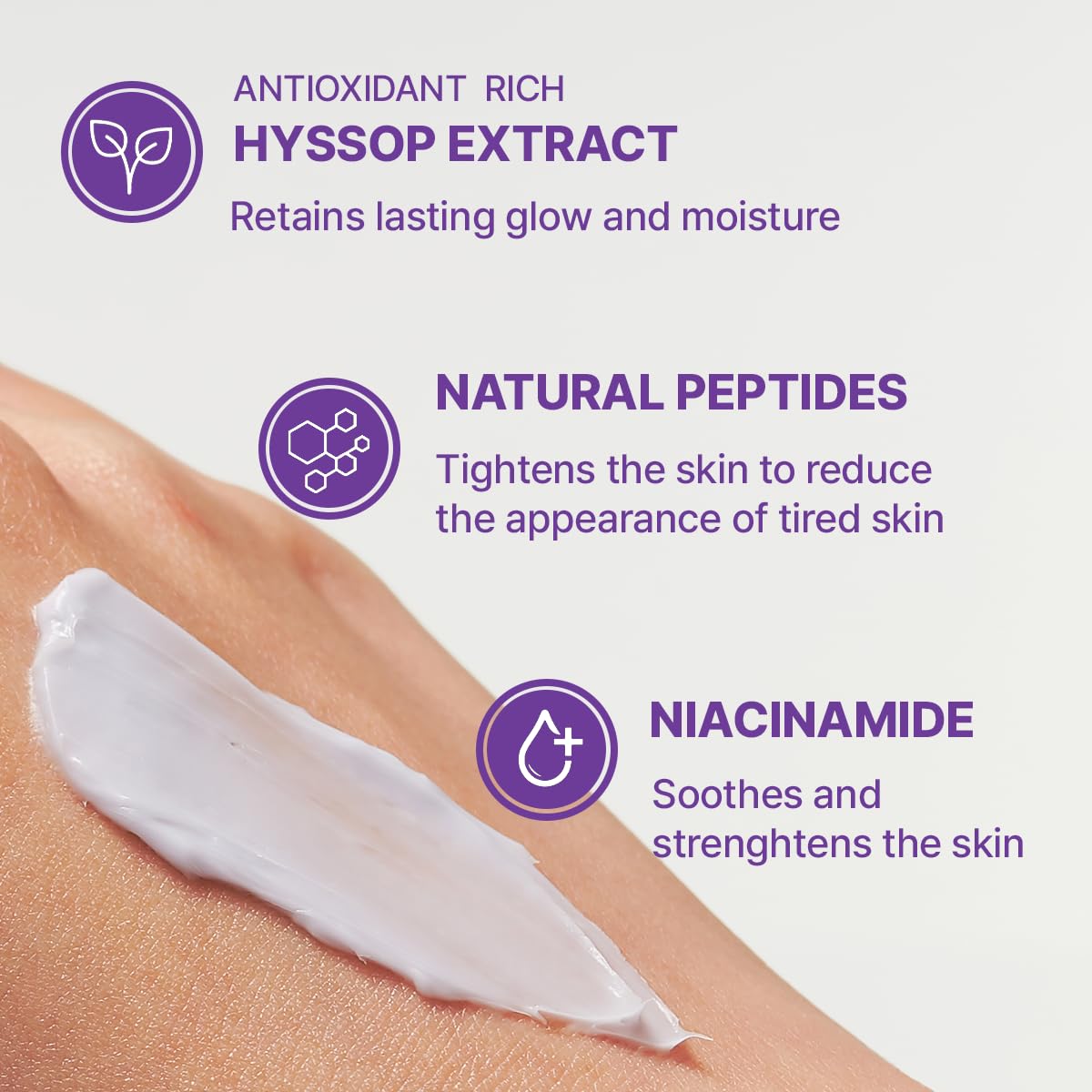 ARENCIA Hysope Crème Hyaluronique, application quotidienne et peau hydratée