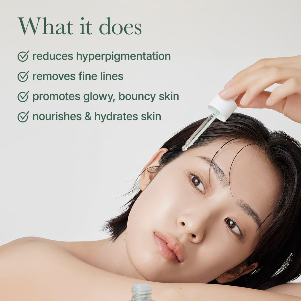 ARENCIA Hyssop Glow Serum, absorption rapide, peau douce et hydratée.