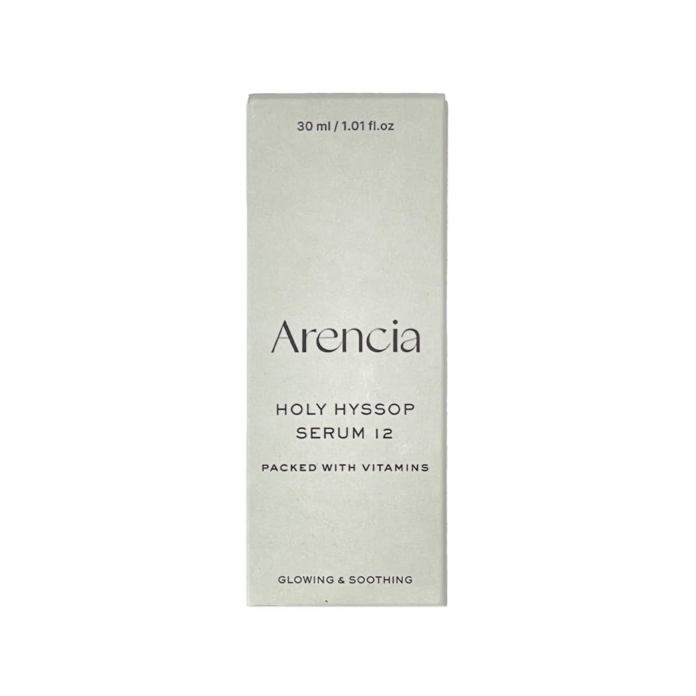 ARENCIA Hyssop Glow Serum, usage en routine soir pour peau veloutée.
