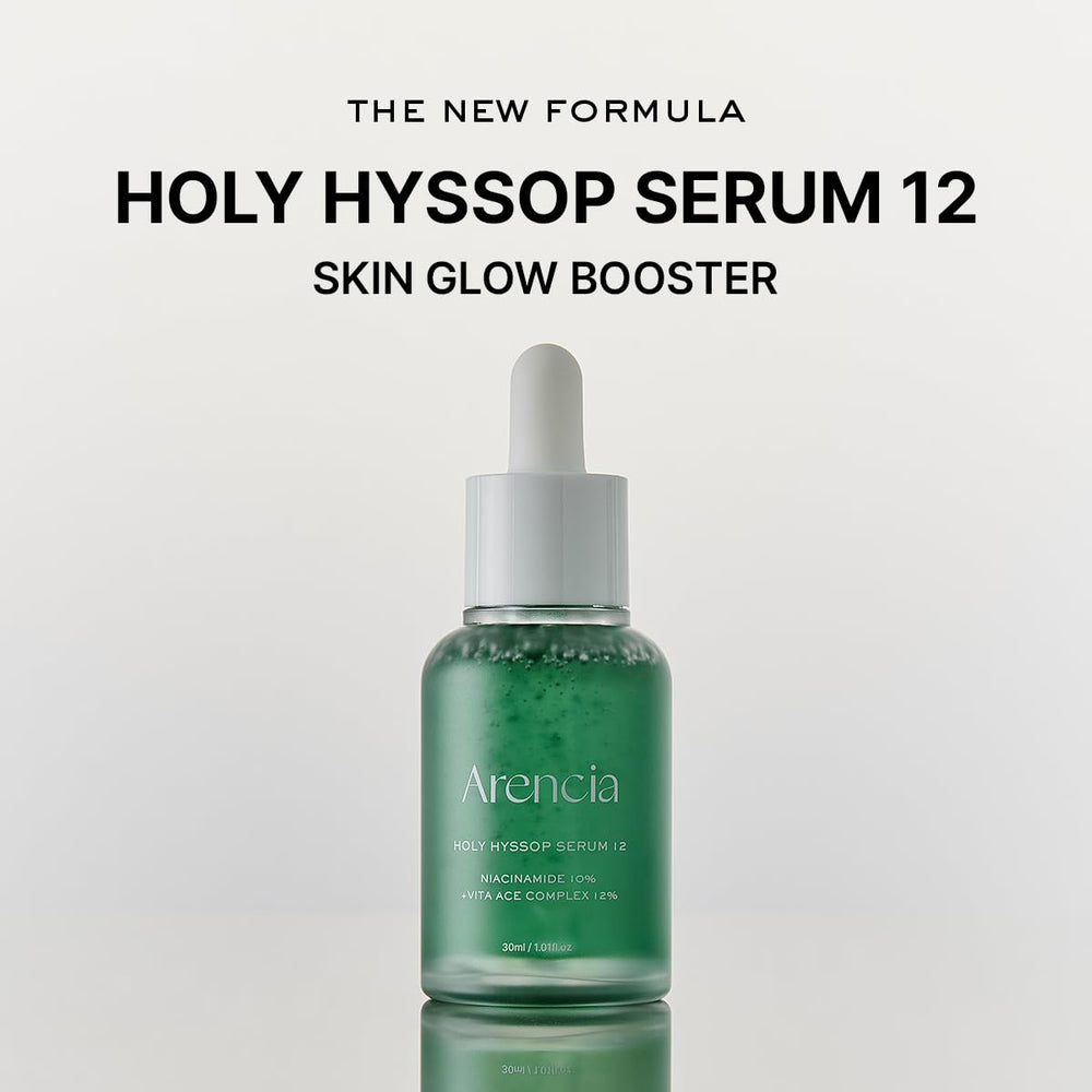 ARENCIA Hyssop Glow Serum, texture légère et non grasse pour absorption rapide.