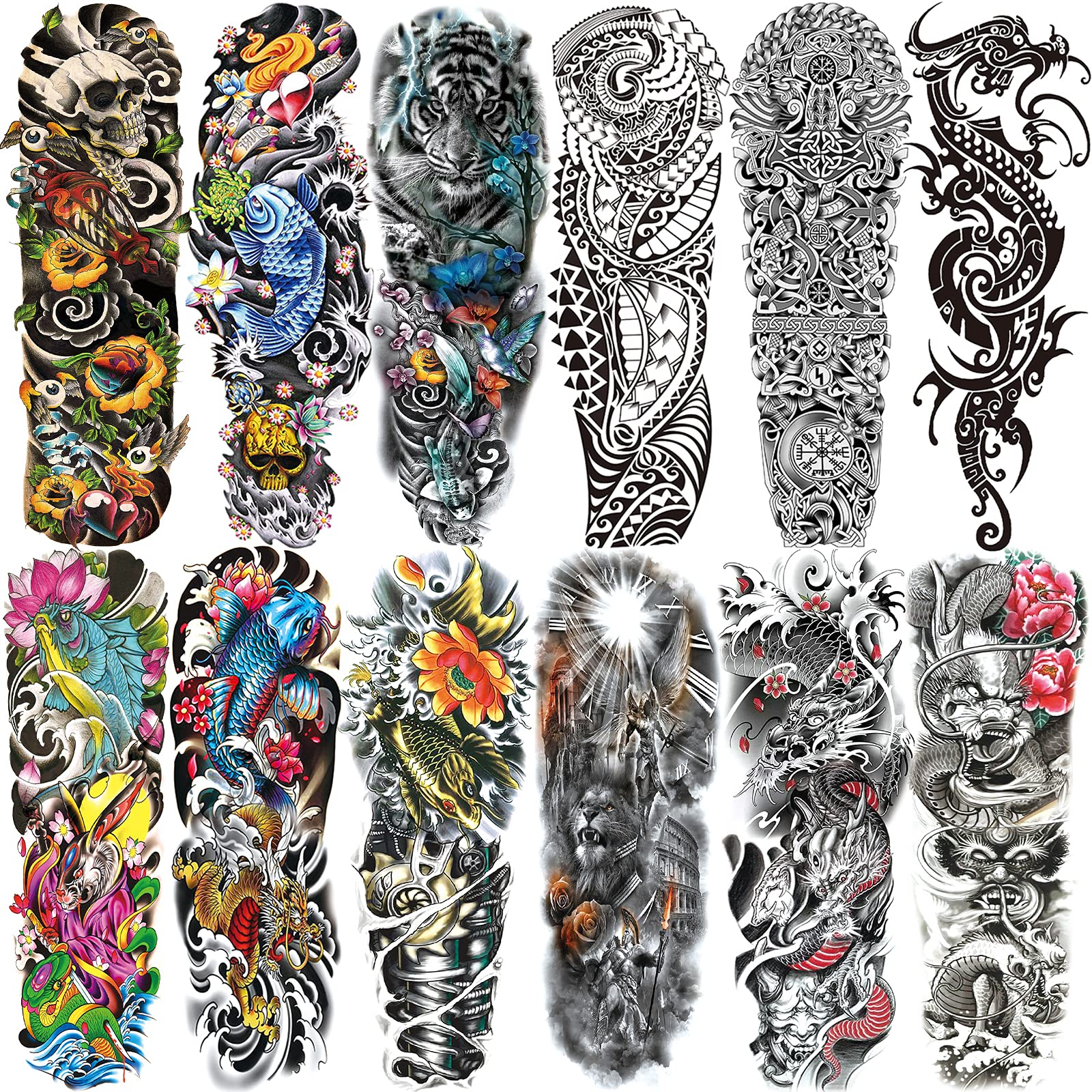 Tatouage temporaire Aresvns dragon pour bras, effet spectaculaire et durable