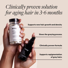 Arey System application du sérum sur les cheveux pour densité et brillance.