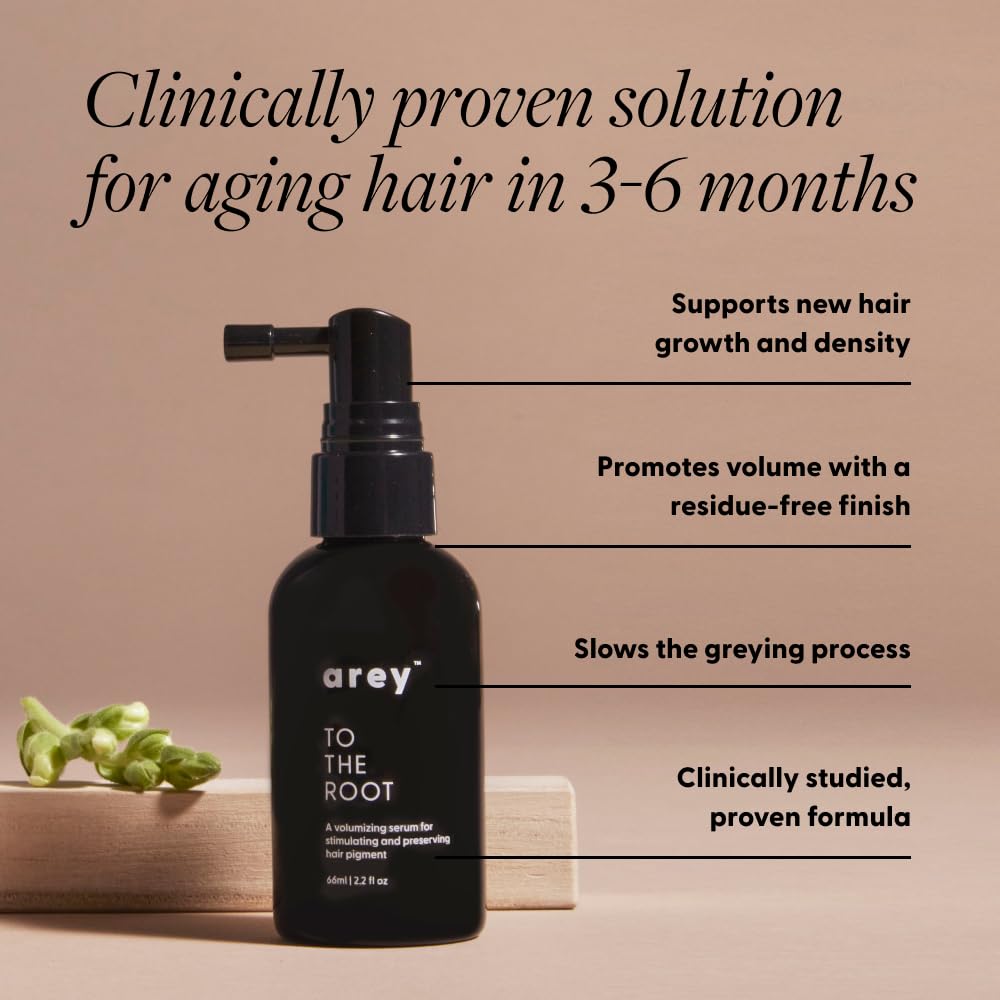 Arey To The Root Sérum, pompe intégrée pour doser facilement le soin capillaire.