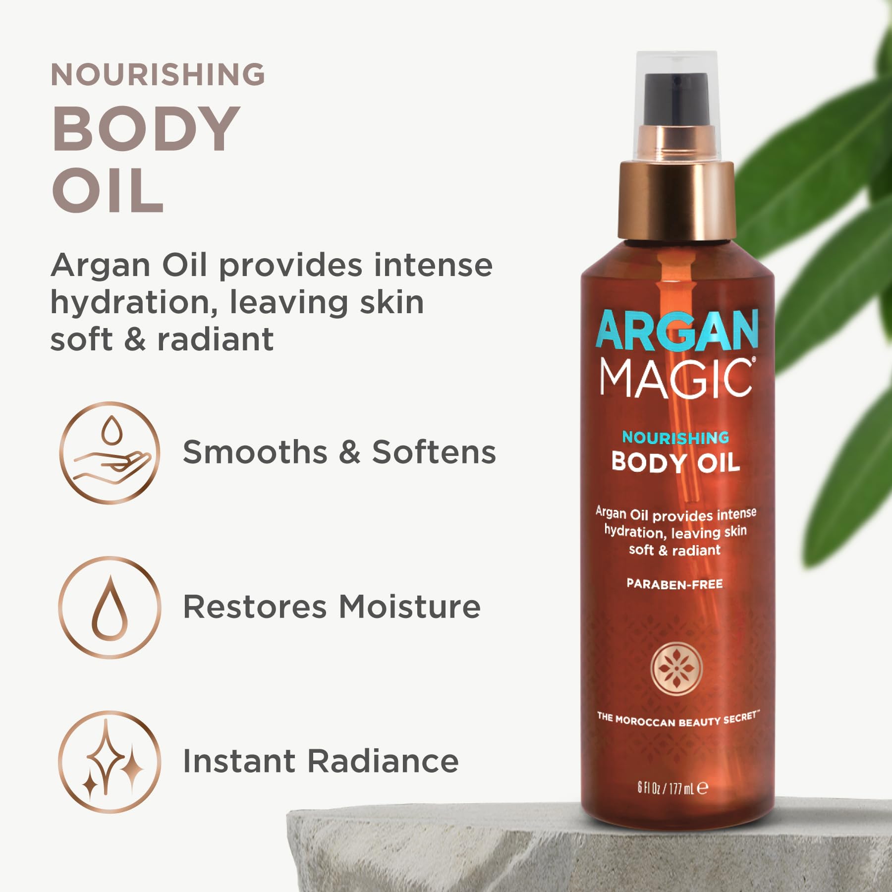 Texture légère à absorption rapide, hydratation sans gras avec Argan Magic