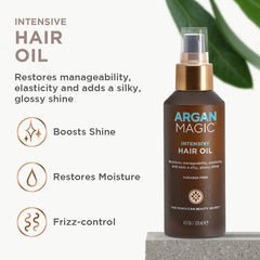 Argan Magic brillance fini soyeux: cheveux éclatants et faciles à coiffer.