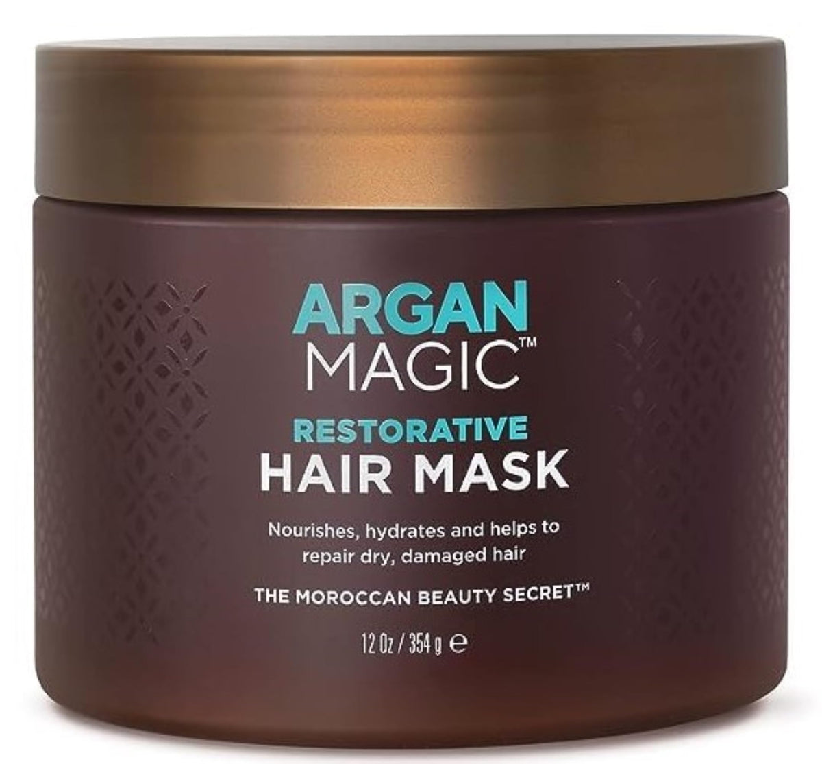 Argan Magic Restorative: bouteille du masque capillaire offrant hydratation et réparation.
