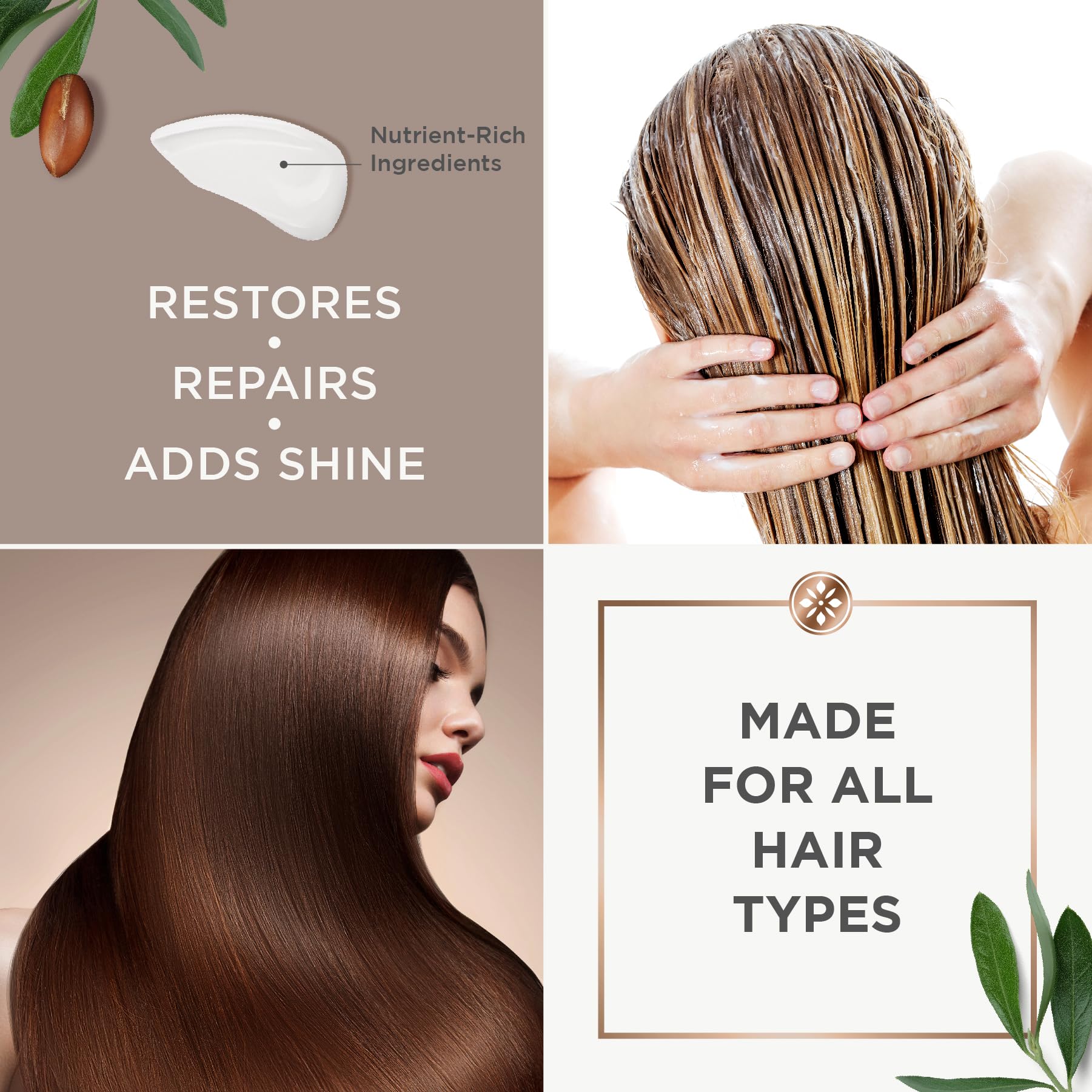 Argan Magic Restorative: reflets brillants des cheveux après utilisation.