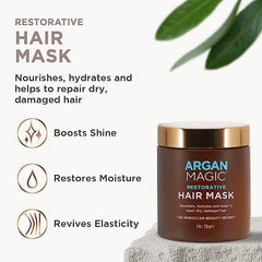 Argan Magic Restorative: texture onctueuse du masque nourrissant pour cheveux.