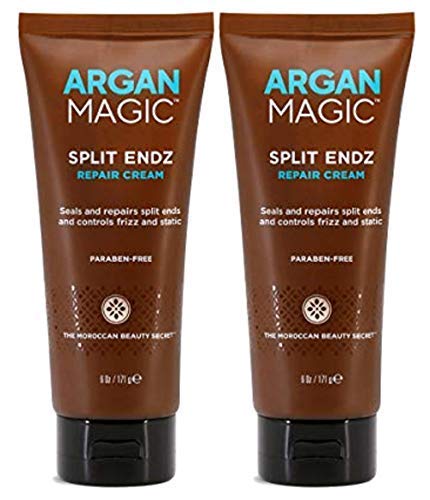 Argan Magic Split Endz Cream, bouteille, répare les pointes fendues et améliore la douceur.