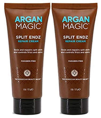 Argan Magic Split Endz Cream, bouteille, répare les pointes fendues et améliore la douceur.