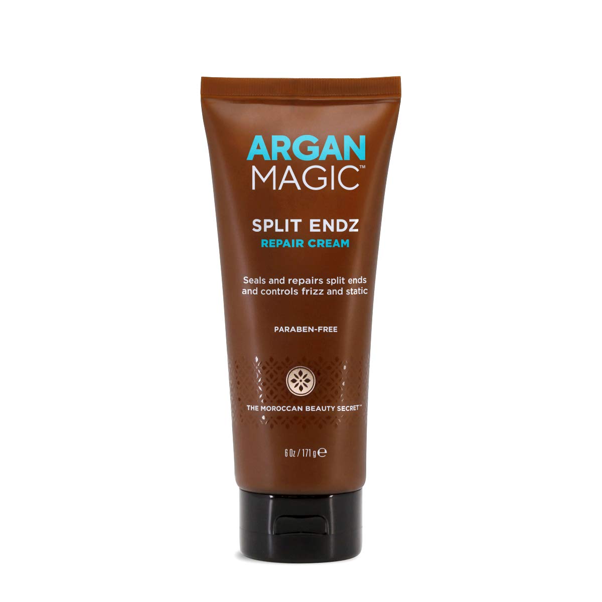 Packaging and branding on a shelf beside other Argan Magic products.
