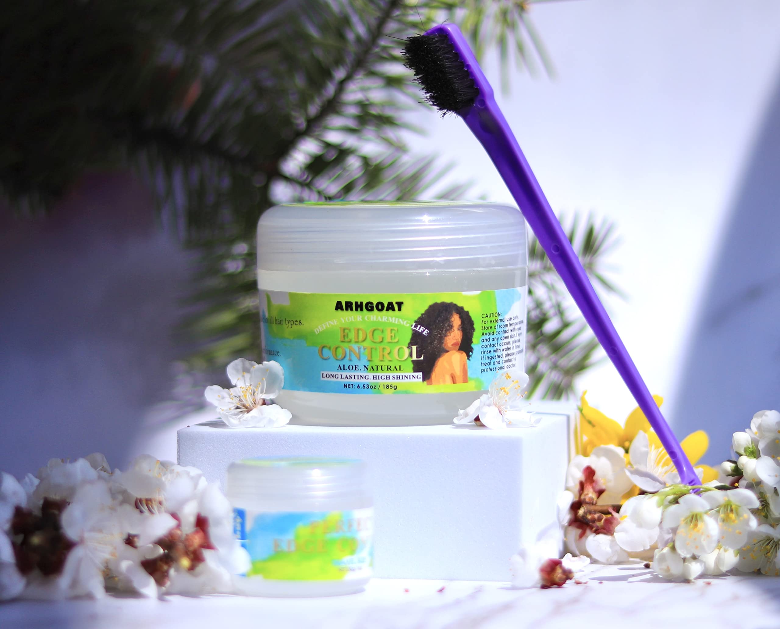 ARHGOAT Edge Control – mini format d’une once et brosse incluse pour le voyage.