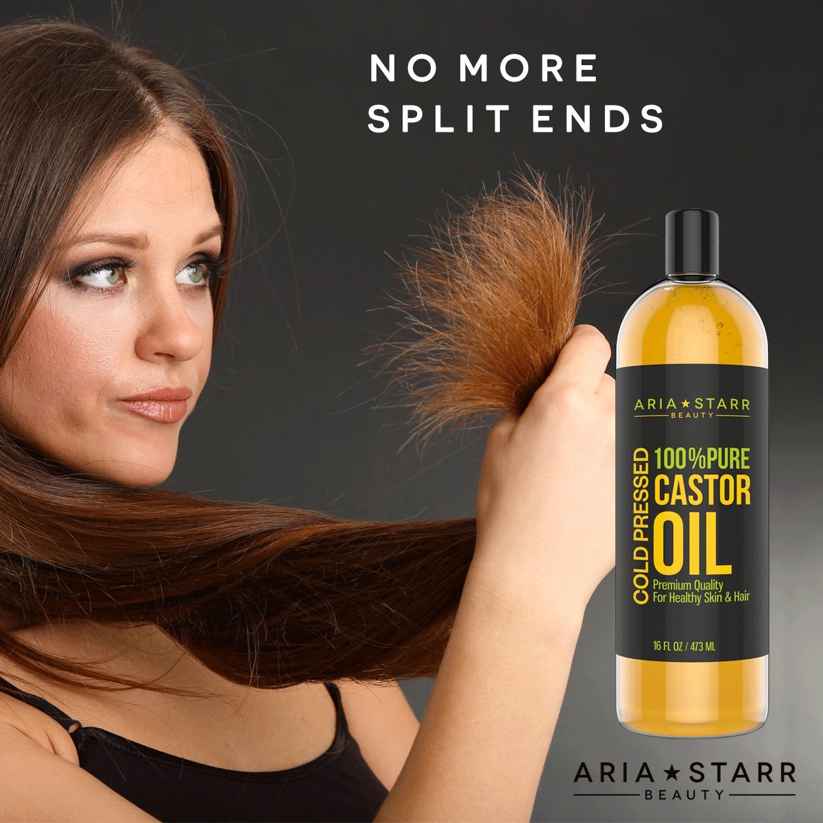 Aria Starr Huile de ricin – sourcils et cils plus épais