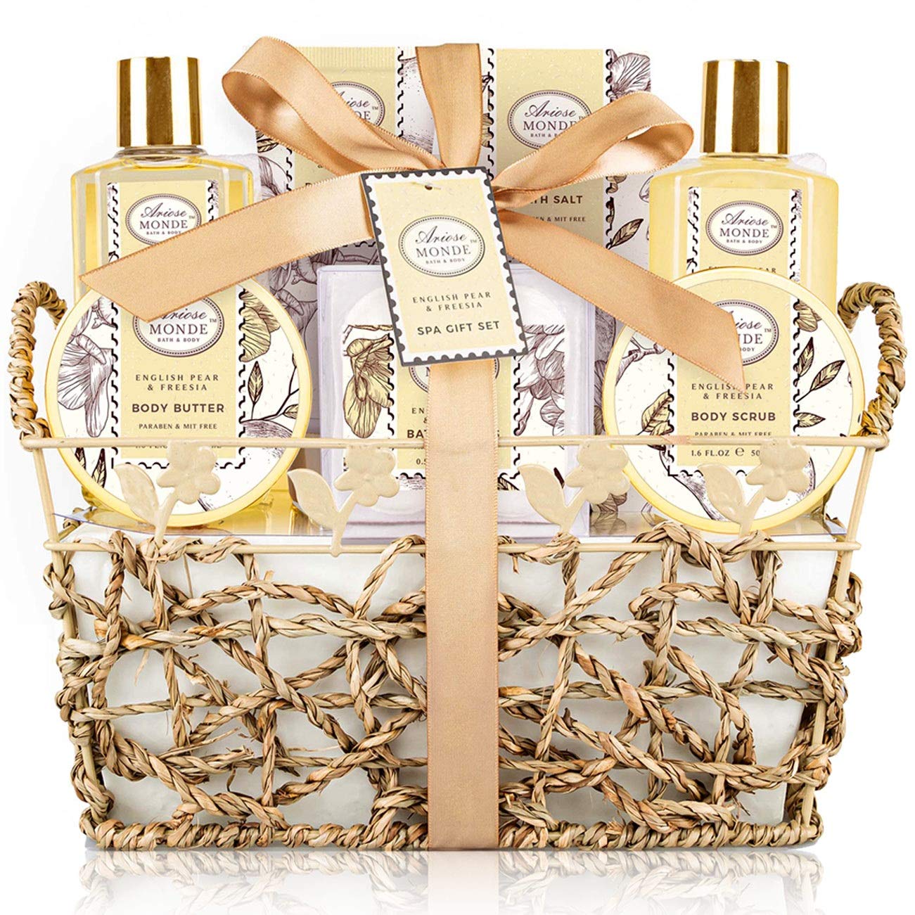 ArioseMonde Panier cadeau spa-bain-douche, coffret élégant prêt à offrir