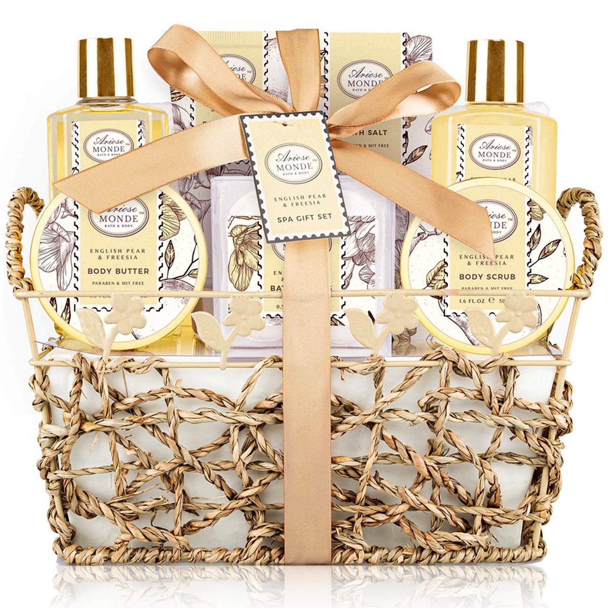 ArioseMonde Panier cadeau spa-bain-douche, coffret élégant prêt à offrir