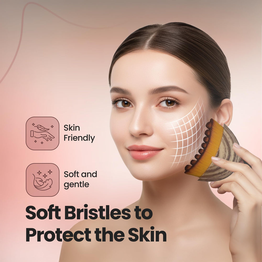 Brosse Arivara visage — massage ergonomique pour contours naturels.