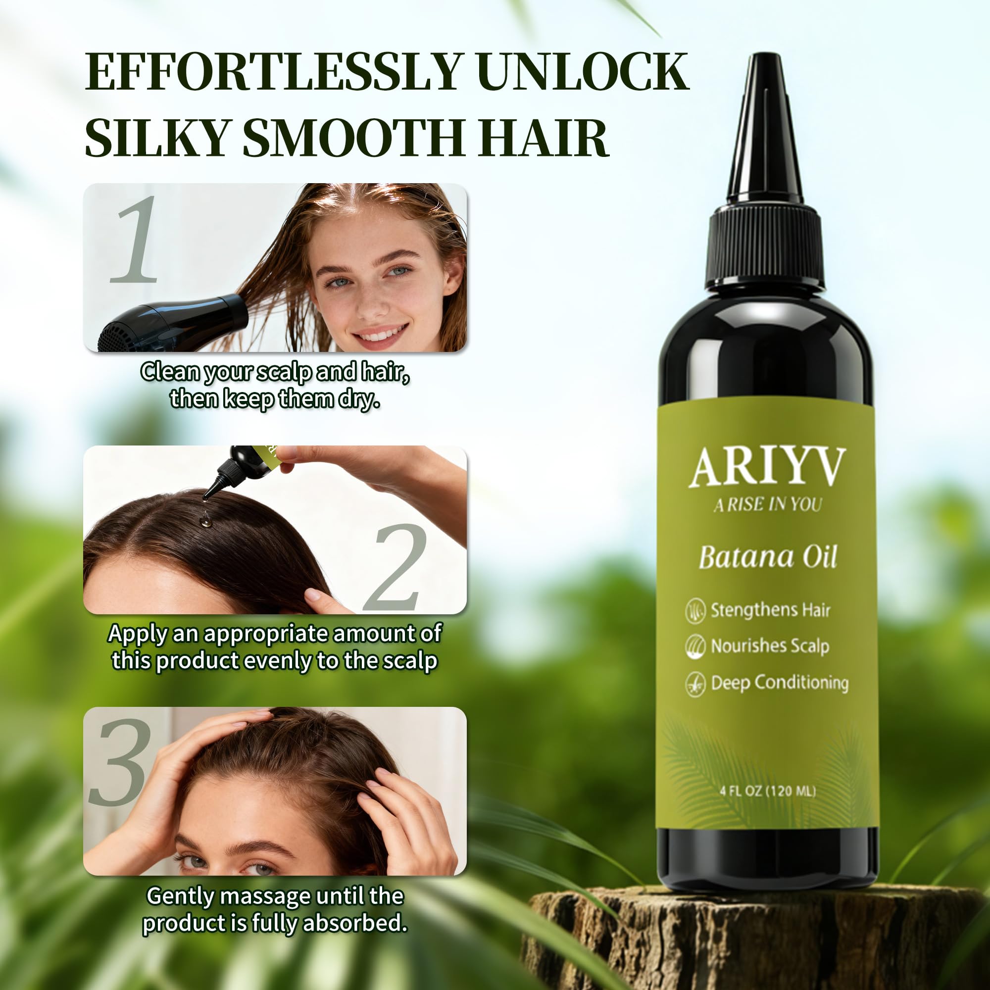 Ariyv Batana Oil – cuir chevelu nourri et cheveux plus forts.