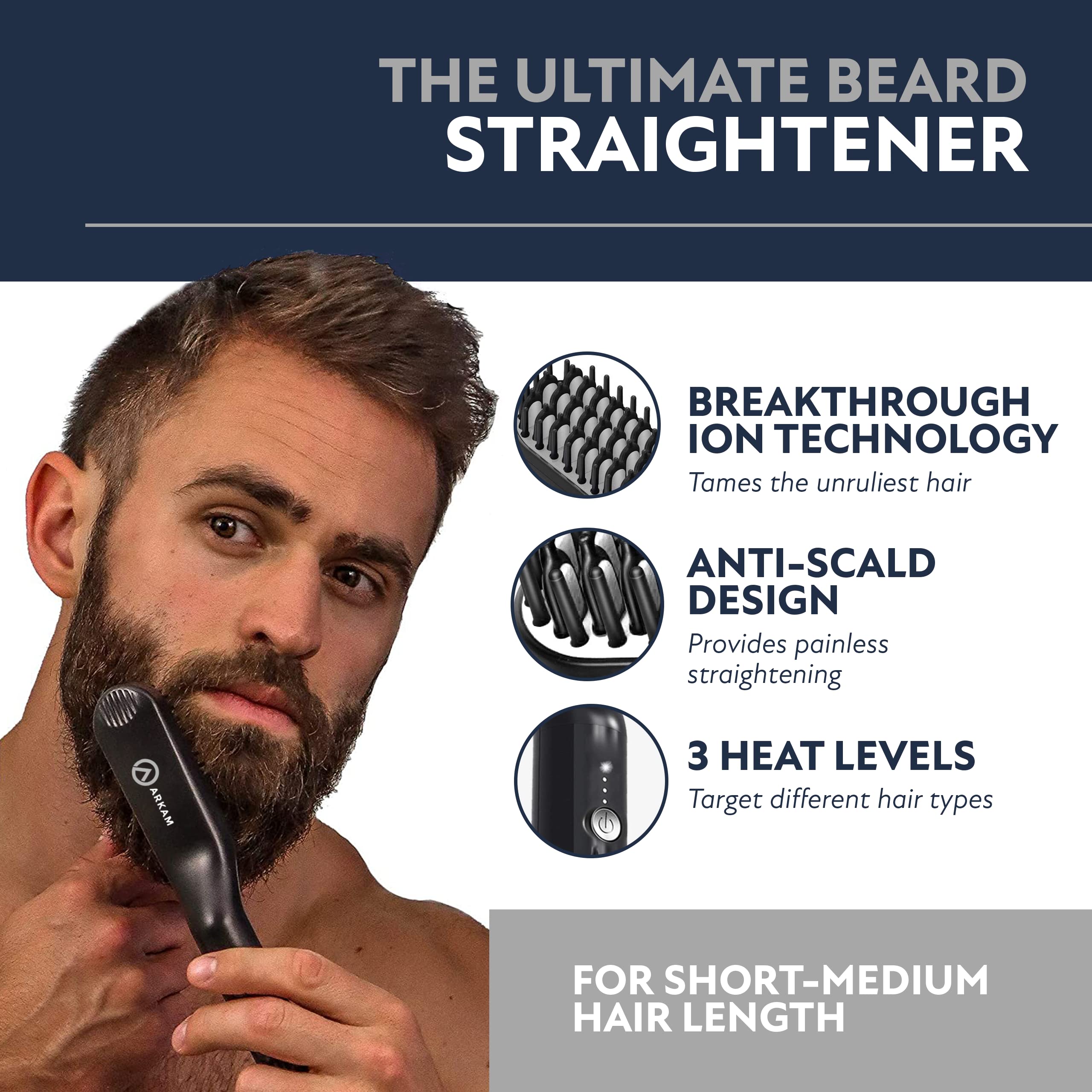 Brosse Arkam avec réglage de chaleur à une touche.