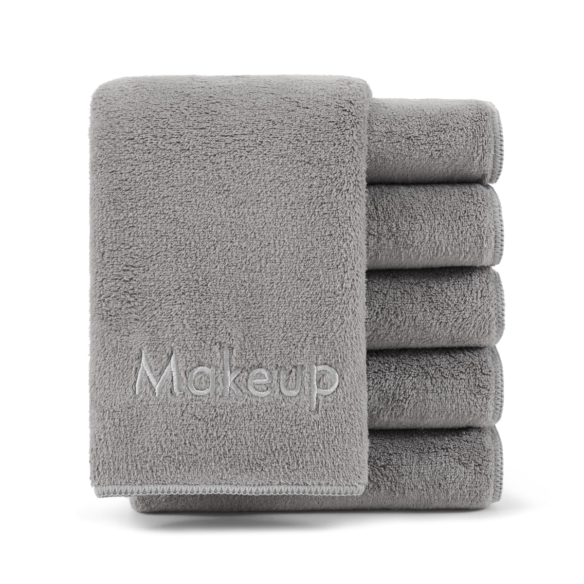 Arkwright Lot de 6 serviettes démaquillantes microfibre peluche gris – douceur et praticité