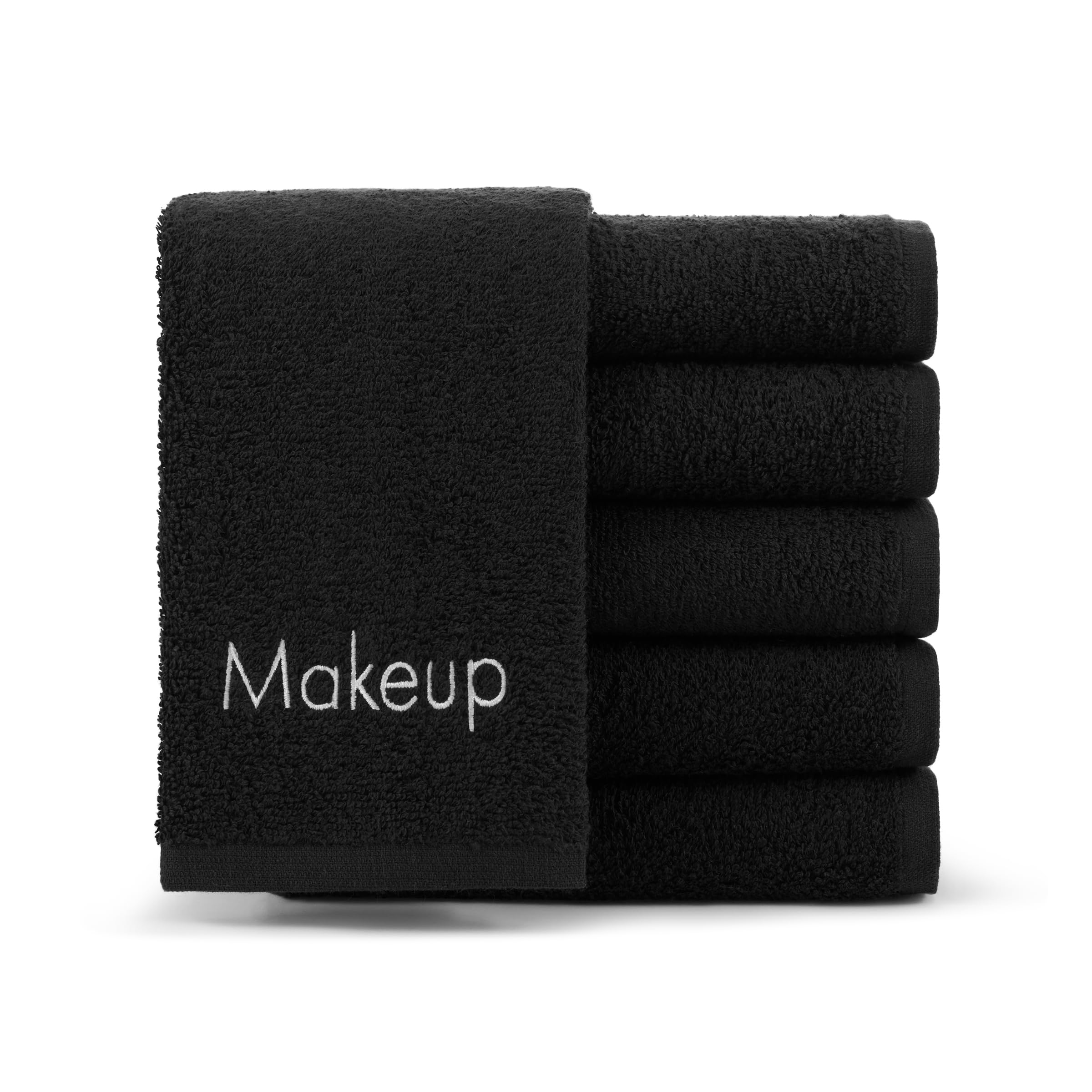 Arkwright serviettes maquillage noir, paquet de 6, parfaites pour démaquillage.