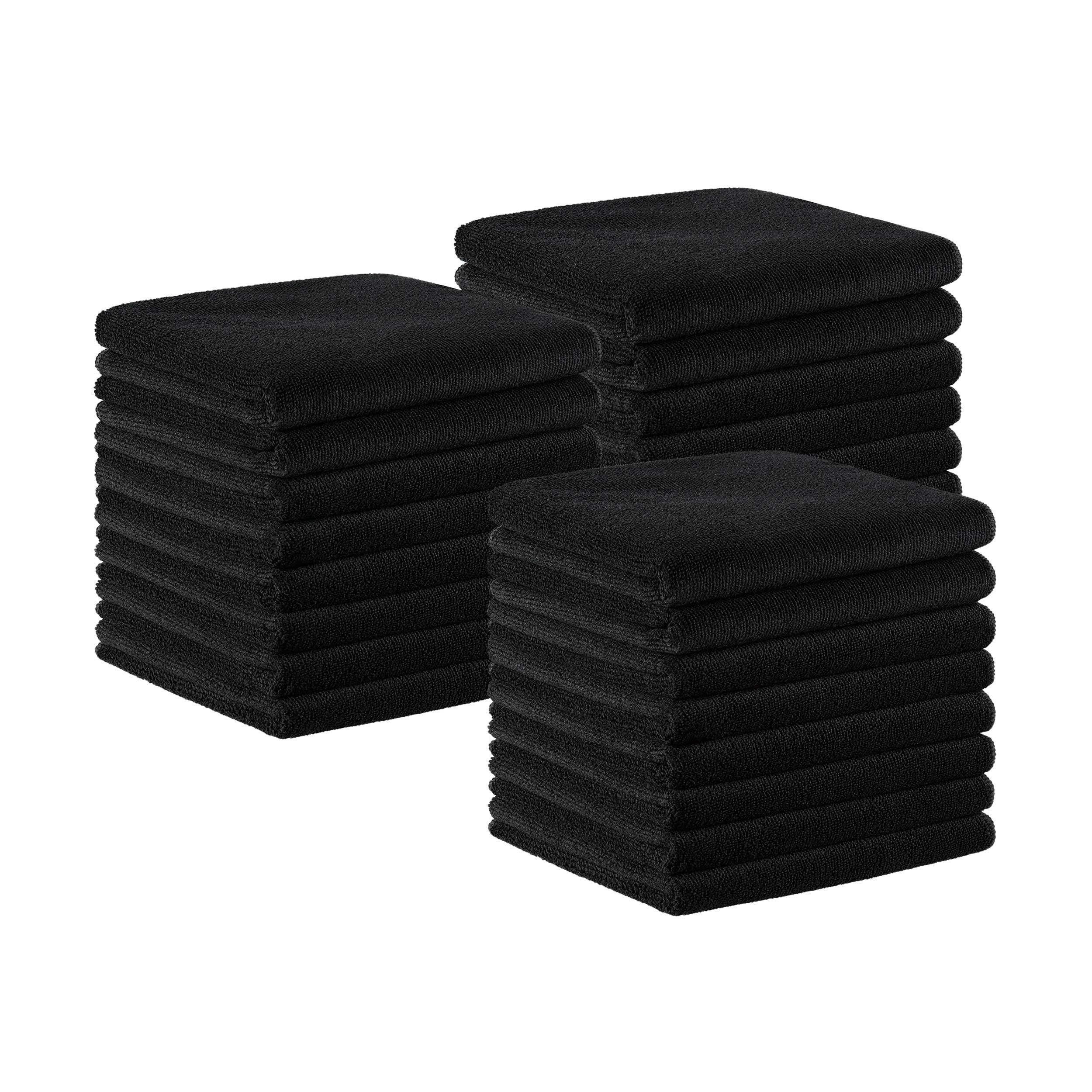 Serviettes Arkwright pour salon, pack 24, 16x27 pouces, noir, résistantes au blanchiment.