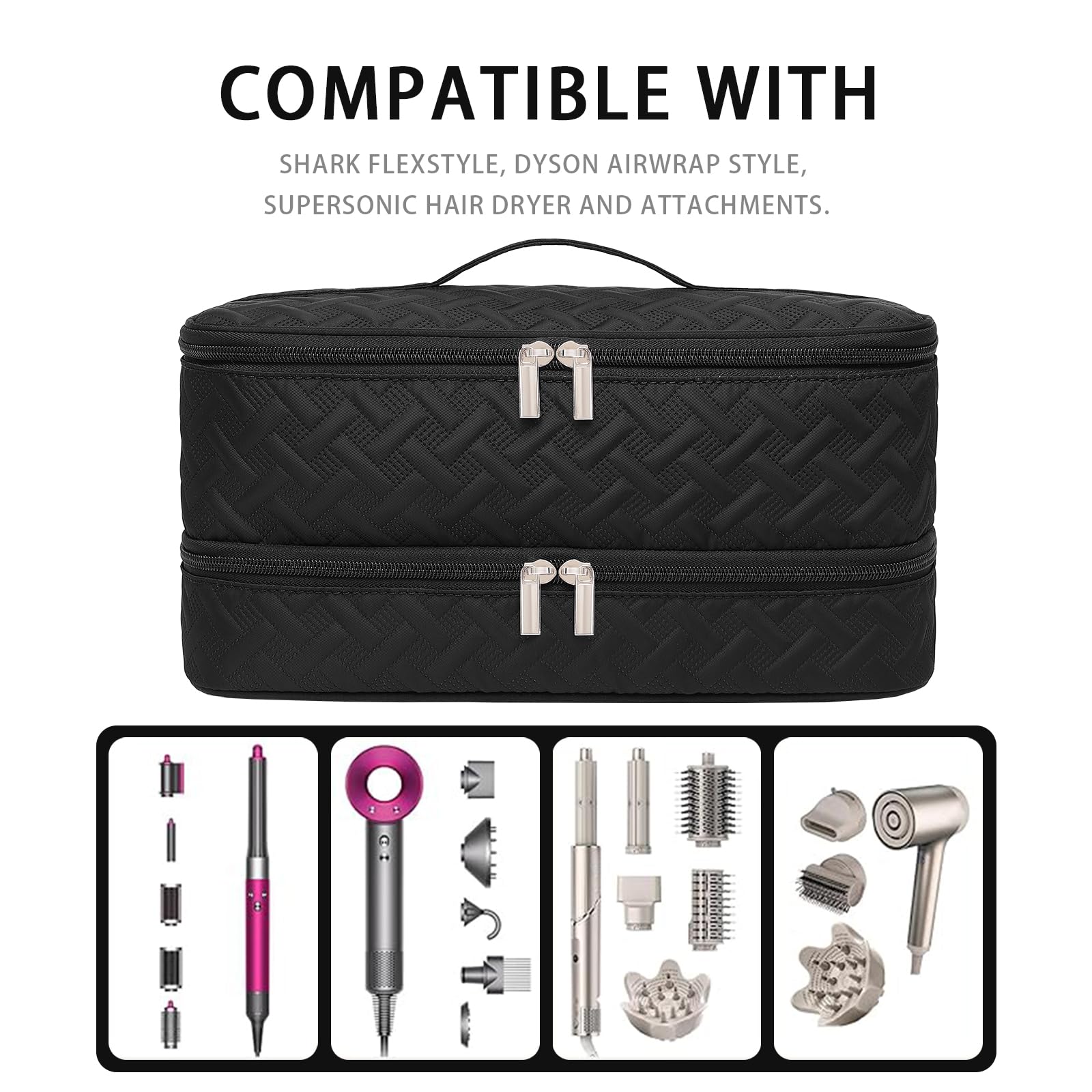 ARLMEGOR compartiment haut avec élastiques pour accessoires cheveux organisés.