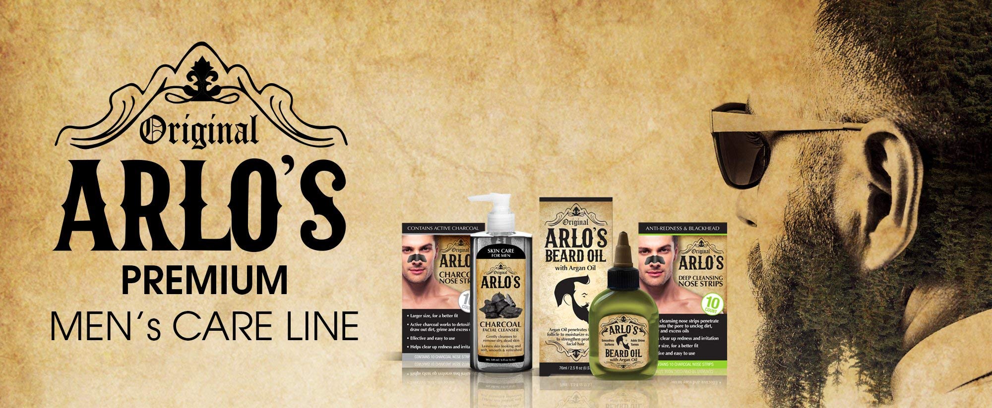 Brillance naturelle de la barbe après l'application avec Arlo's.