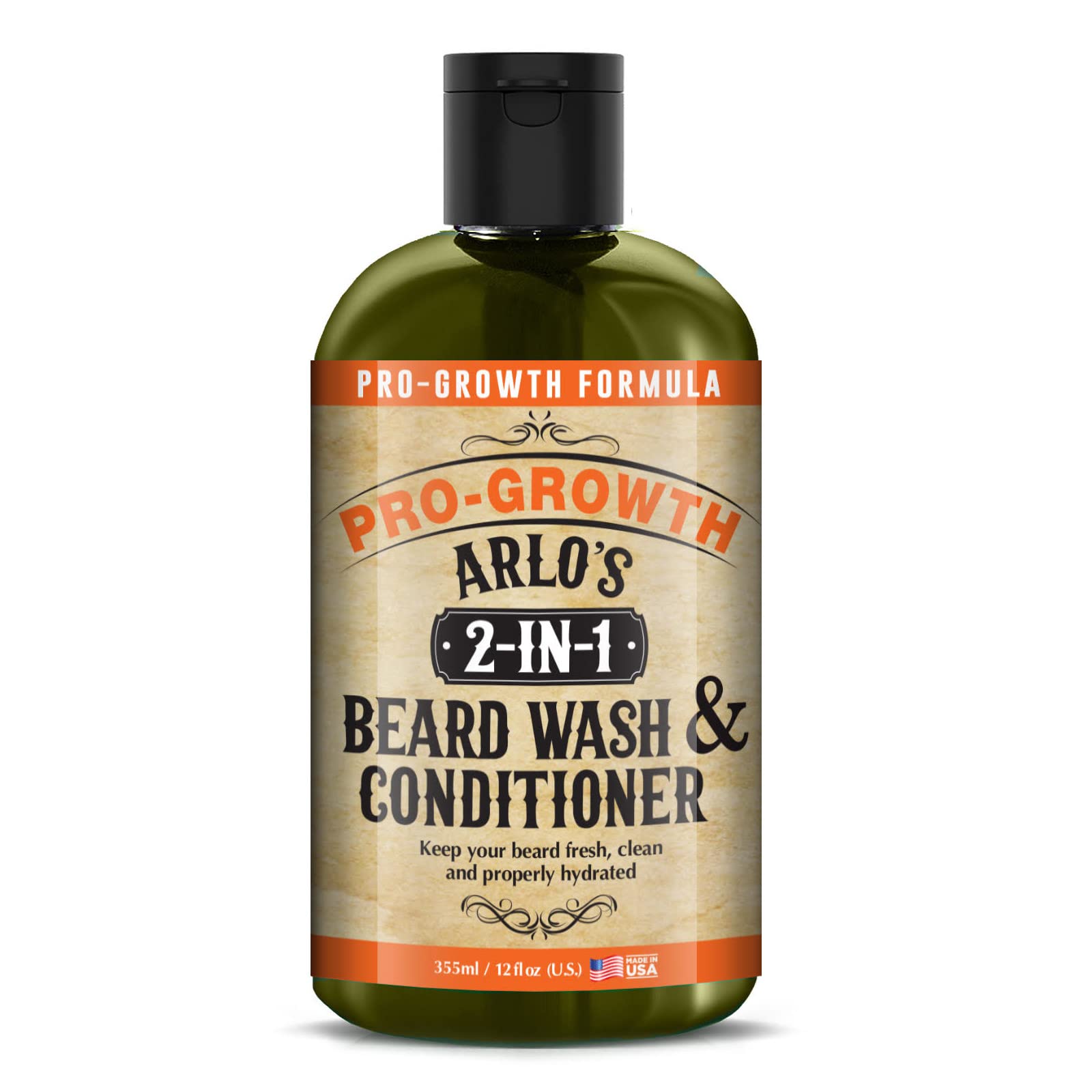 Arlo's Barbe Shampoing 2-en-1 Pro-Croissance – bouteille purifie et hydrate.