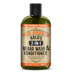 Arlo's Barbe Shampoing 2-en-1 Pro-Croissance – bouteille purifie et hydrate.