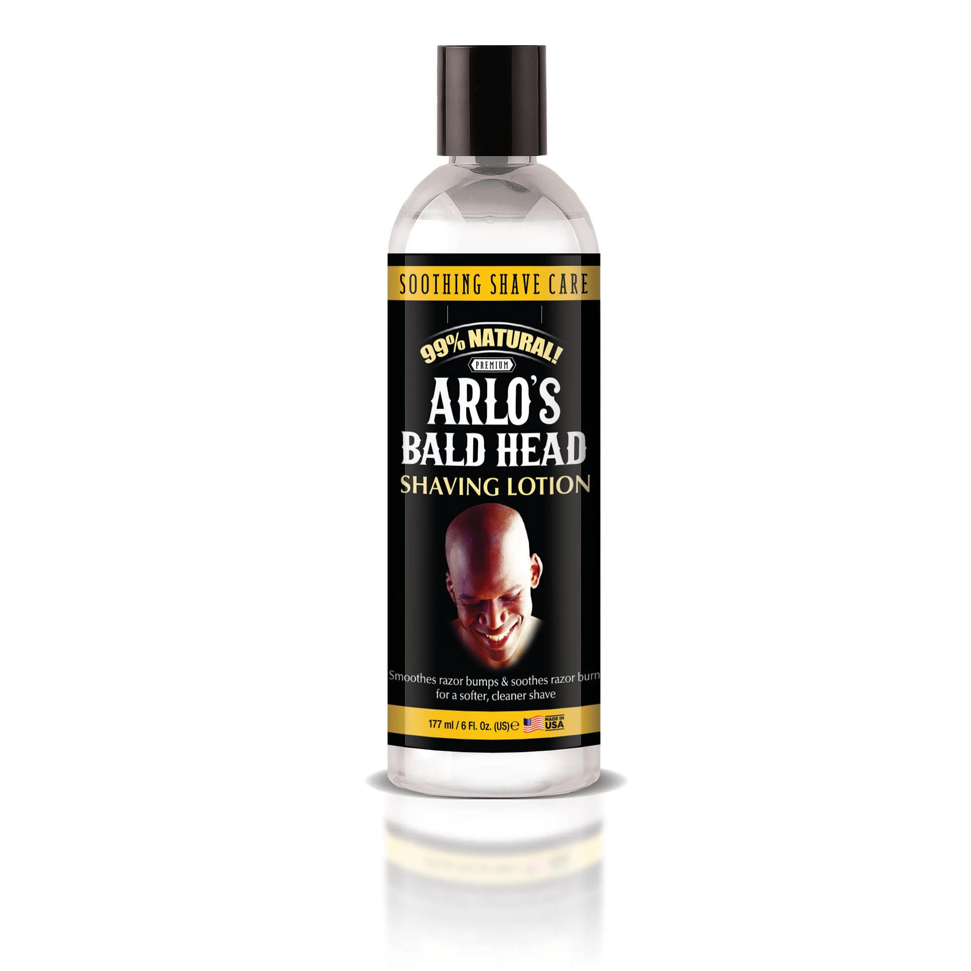 Arlo's lotion rasage crâne chauve – préparation idéale avant le rasage.