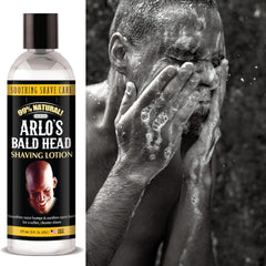 Arlo's lotion rasage crâne chauve – utilisation adaptée à tous types de peau.