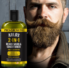Arlo's Pro-Growth mousse-lavante barbe mentholée purifiant et rafraîchissante.