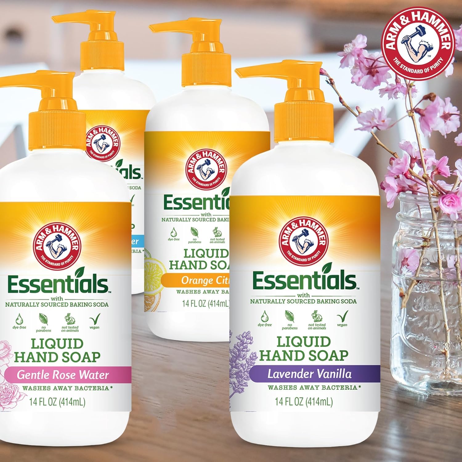 Arm & Hammer parfum rose ajoute une sensation agréable lors du lavage des mains.