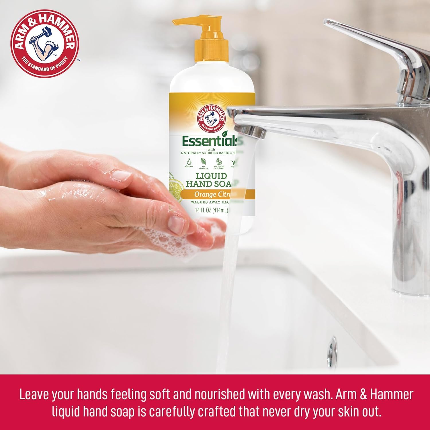Arm & Hammer savon liquide pour les mains assure une propreté quotidienne en douceur.