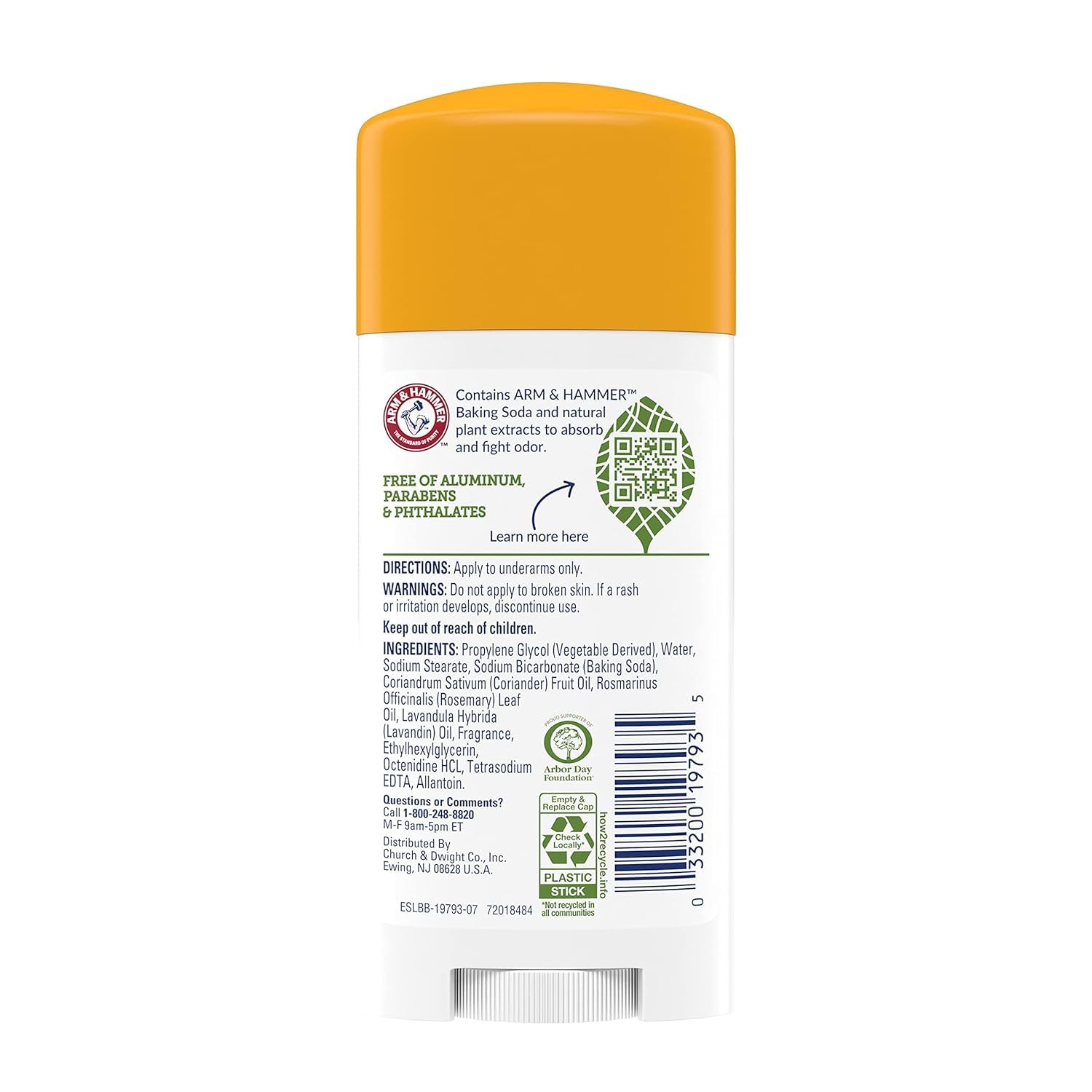 Arm et Hammer Essentiels Déodorant Frais Pack montre l’emballage pratique pour la maison.