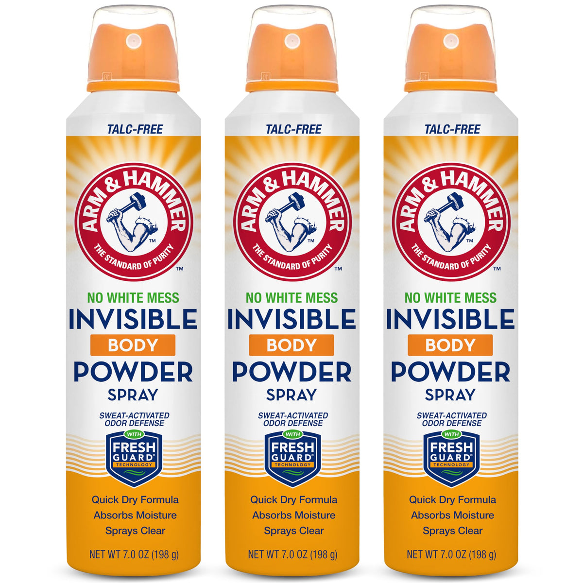 Arm & Hammer poudre en spray invisible pour le corps, contrôle la sueur.