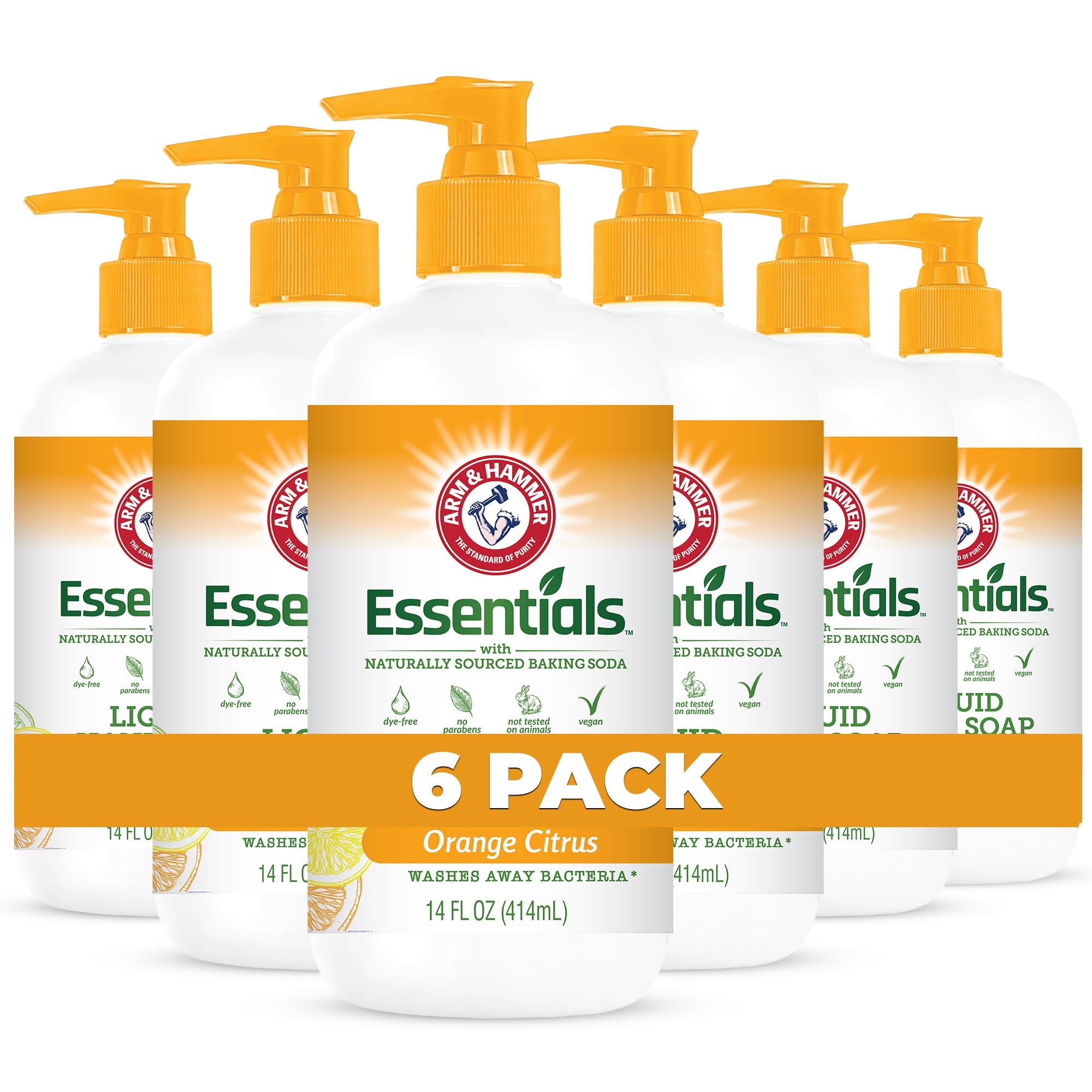 Savon main Arm & Hammer en bouteille, parfum citrus rafraîchissant, hydratant.