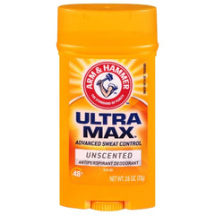 Arm & Hammer Ultramax anti-transpirant invisible en solide sans parfum, protection longue durée.