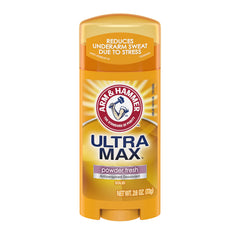 Arm & Hammer Ultramax déodorant solide poudre fraîche, application douce et efficace.
