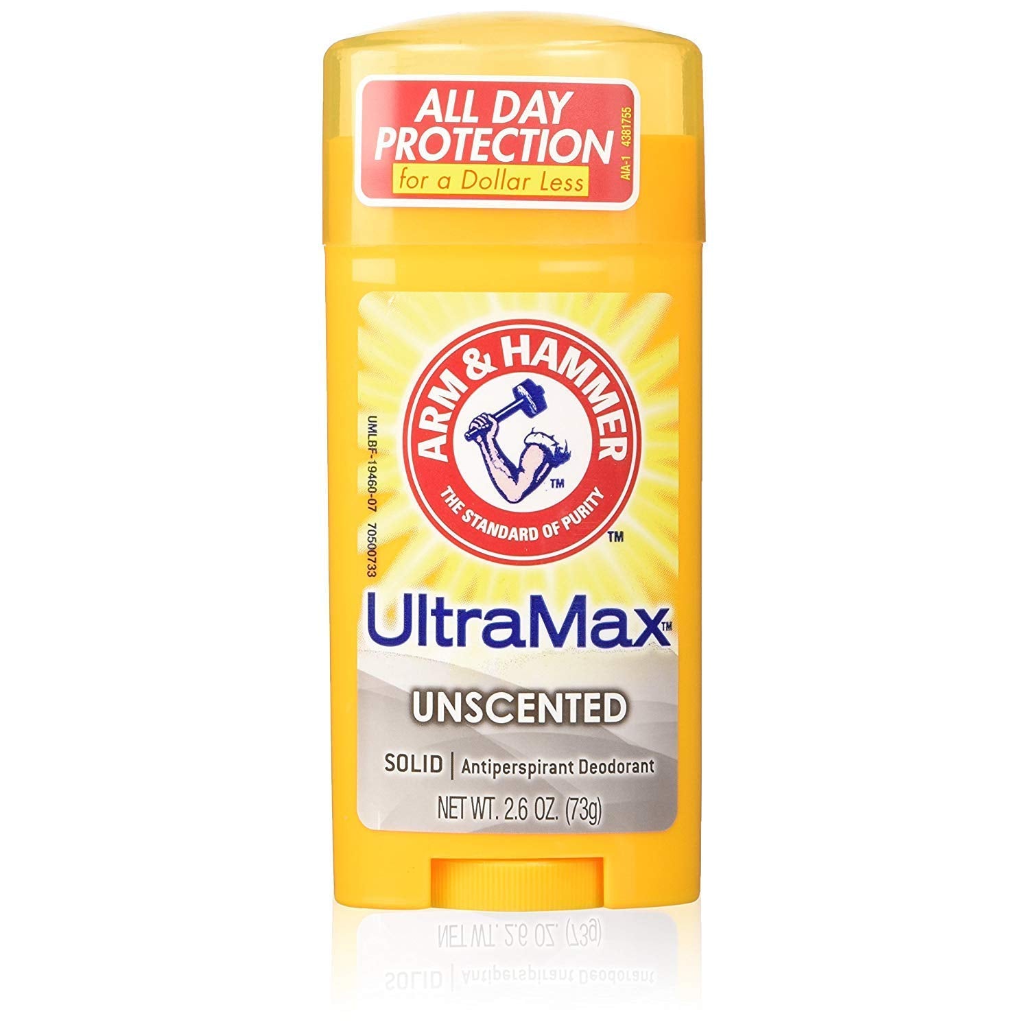 Arm & Hammer Ultramax déodorant solide sans parfum offre une fraîcheur durable.