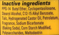 Ingrédients à base de bicarbonate dans Ultramax, déodorant efficace.