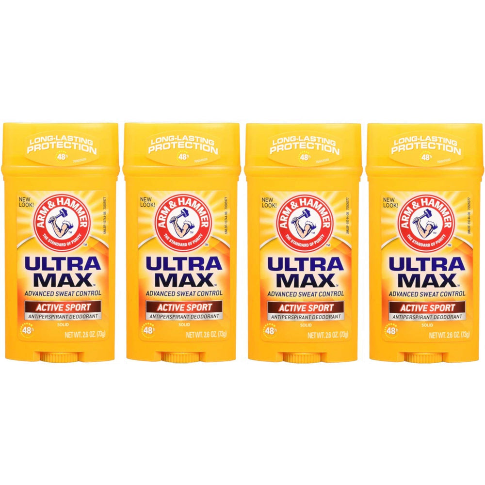 Arm & Hammer Ultramax déodorant solide actif sport, arrière, protection discrète toute la journée.