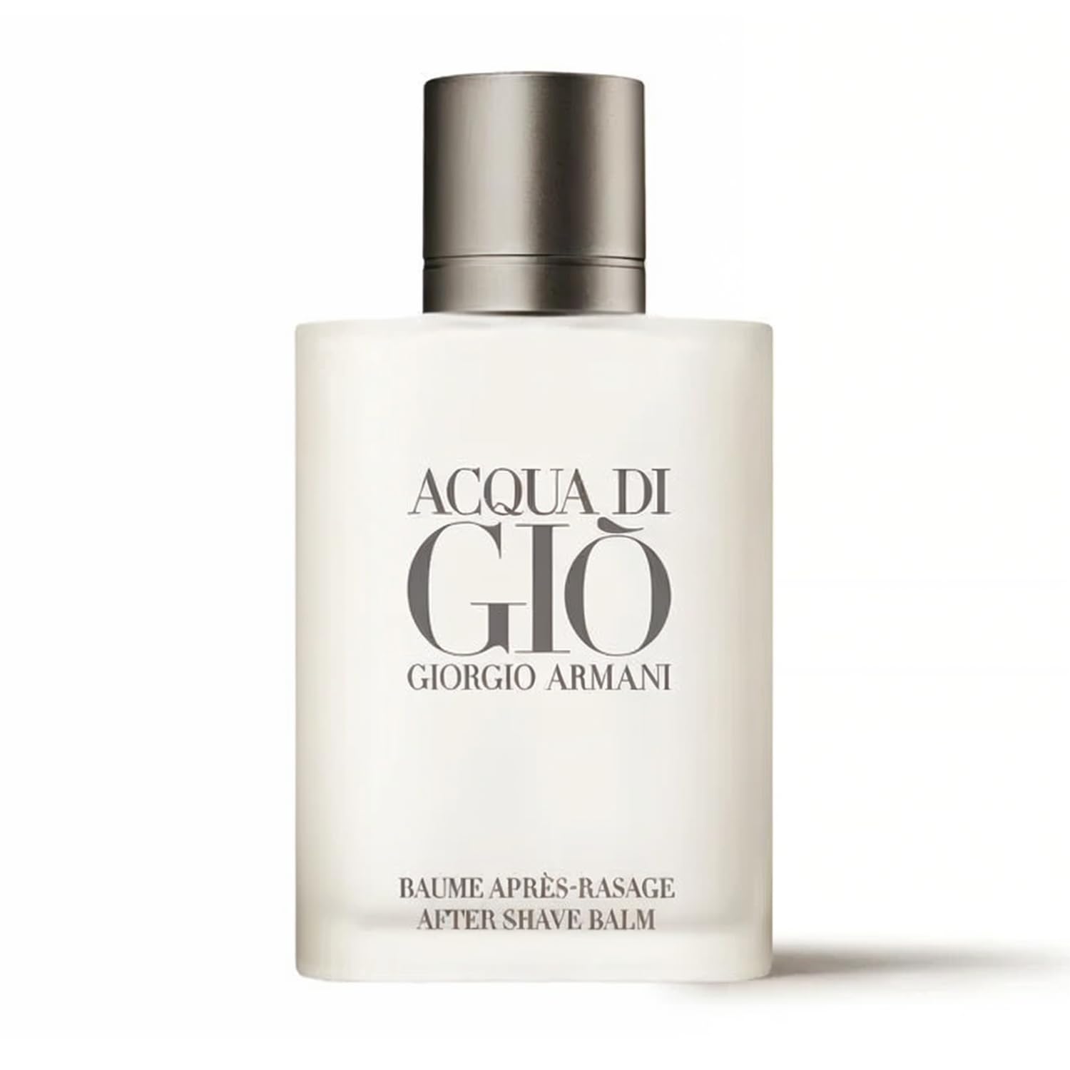 Armani Beauty Acqua di Gio après-rasage balm, bouteille 100 ml et hydratation rapide.
