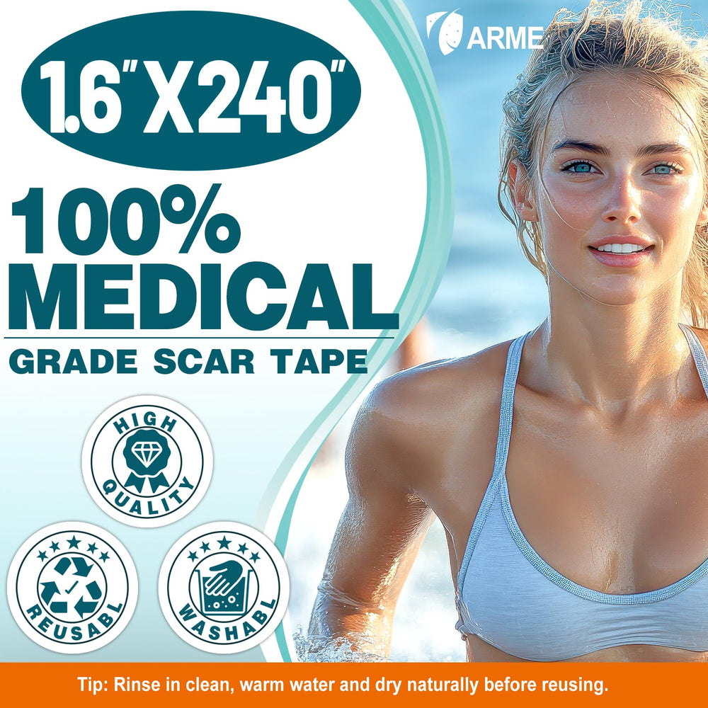 Ensemble Arme, deux rouleaux silicone pour cicatrices, pratique et polyvalent.