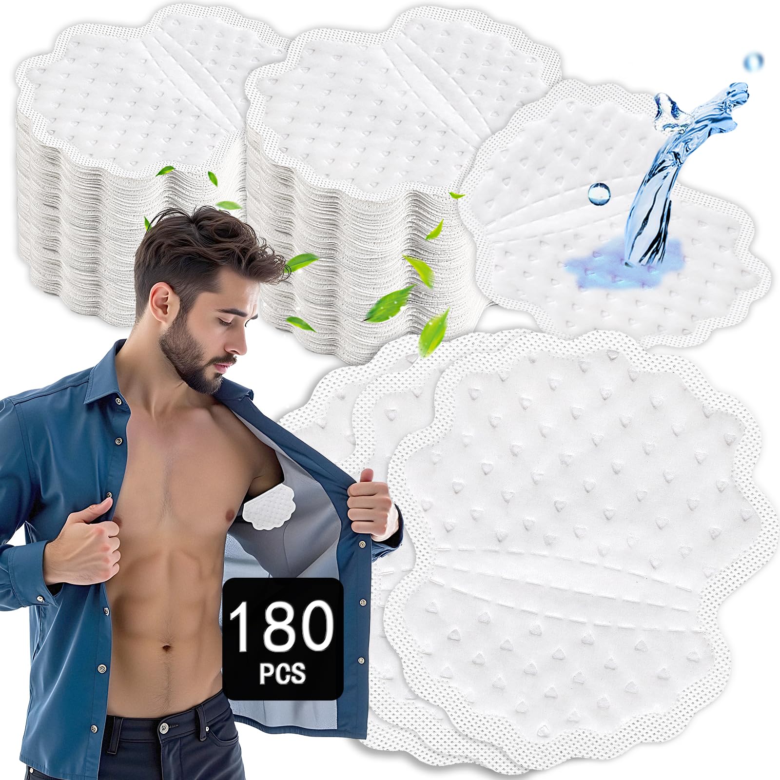 Tampons Arme sous-bras, emballage sous vide pour une conservation pratique.